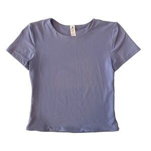 90 Degrees By Reflex Meet & Greet Contour Crew Neck Top Purple S Versatile Gym